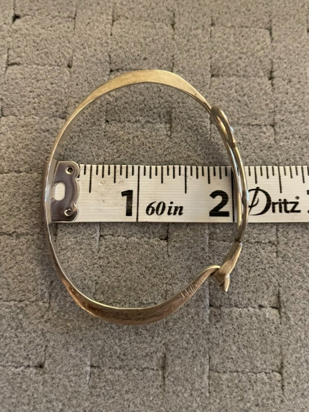 Vintage Sterling Silver Bracelet Bangle Modern Handmade Signed Dewitt Minimalist - Picture 13 of 14